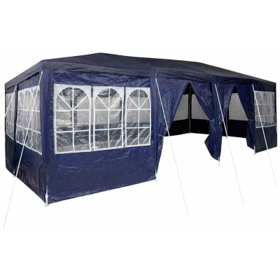 Image of vidaXL Party Tent with 12 Side Walls Blue 8 x 4 m PE