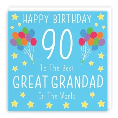 Image of Hunts England Great Grandad 90th Birthday Card Happy 90 To The Best In World Iconic Collection