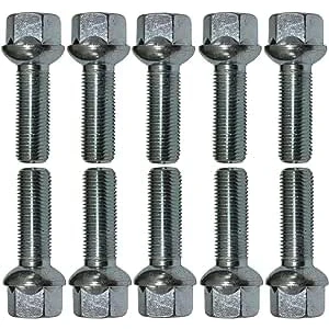 Image of TRACER Wheel Bolts M14 x 1.5 60 mm Alloy Steel Silver Hexagon Bolt Pack of 10