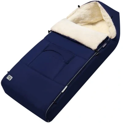 Image of Monzana® Baby Footmuff Extra Warm Cosy Toes Universal Pushchair Stroller Buggy Pram Car Seat Room for Growth Converts to Changing Mat Outdoor Water Resistant Windproof Winter Indigo Blue