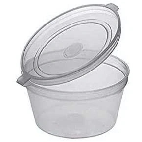 Image of PNW 50 Pack 100ml 4oz Disposable Or Reusable Leak Proof Clear Deli Sauce Pots/Containers with Hinged Lids Store Chutney Sauces Dips Dishwasher Microwave Freezer Food Safe(SB124)