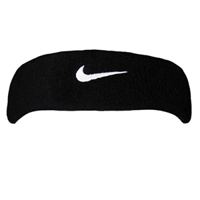 Image of Nike Men&#039;s Swoosh Headband, Black/White One Size