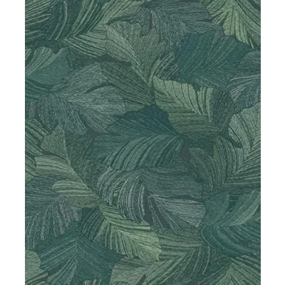 Image of Grandeco Charming Scattered Leaves Textured Wallpaper, Green