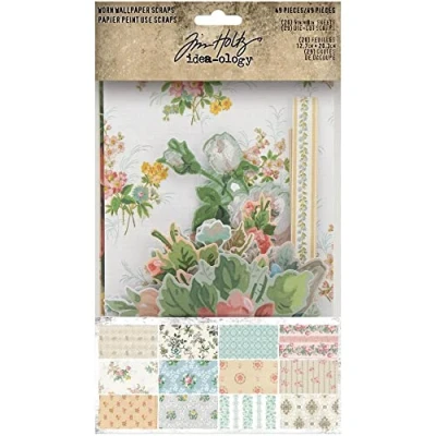 Image of Tim Holtz Idea Ology Worn Wallpapers Scraps