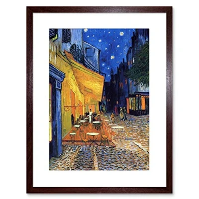 Image of Wee Blue Coo Van Gogh Cafe Terrace Place Du Forum Arles 1888 Framed Wall Art Print