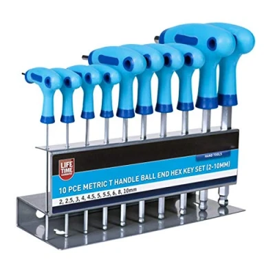 Image of Blue Spot Tools 12186 10 Piece Metric T Handle Ball End Hex Key Set (2 10mm)