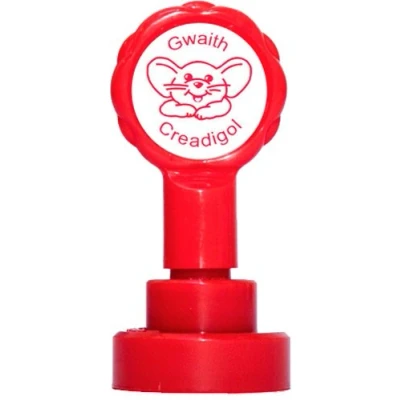 Image of Welsh Self inking teacher reward stamp&quot;Gwaith Creadigol&quot; X12019