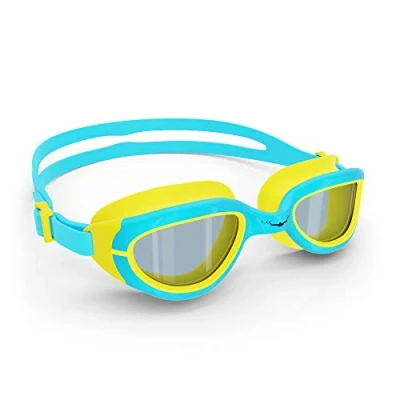Image of AqtivAqua Kids Swimming Goggles 6 14 3 Swim for Childrens Girls Boys (SkyBlue/Yellow colour)