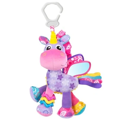 Image of Playgro Activity Friend Stella Unicorn Delight Your Baby Girl with this Sensory Development Toy, Ideal Gift for 0+ Months On The Go Fun Car Seat Toys and Pram Toy