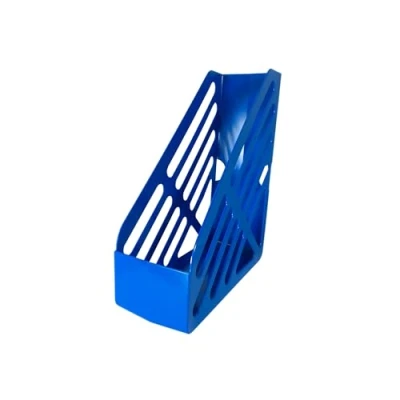 Image of Deflecto Essential Range Maxi Magazine File Holder Blue Plastic Files Folder Rack Document Magazines Storage Desk Organiser Holders