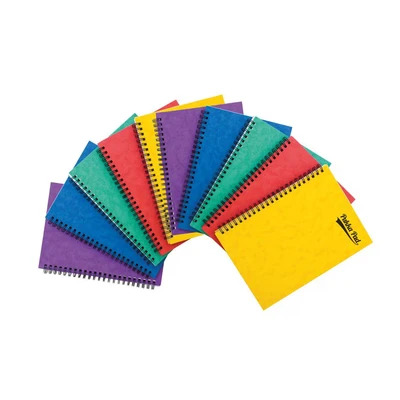 Image of Pukka Pad, Bright Pressboard A5 Pad 10 Pack of Side Bound Wire Binding Notebooks with 120 Pages 80GSM Paper, Cover, and Elasticated Closure Assorted Colours