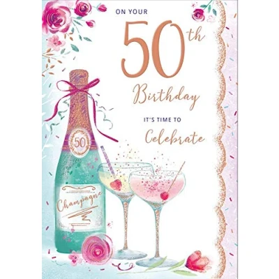 Image of Regal Publishing Milestone Age Birthday Card 50 F 10 x 7 inches