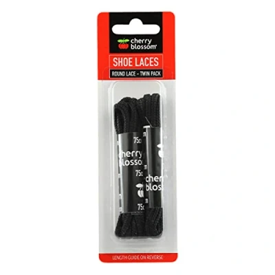 Image of Cherry Blossom Twin Pack Black Round Lace, 75cm