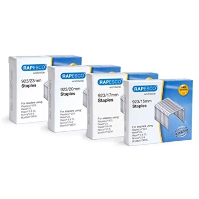 Image of Rapesco 1318 Assorted 923 (Type 23) Heavy Duty Staples 15, 17, 20, 23 mm, Pack of 4000