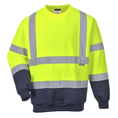 Image of Portwest Two Tone Hi Vis Sweatshirt, Size: 4XL, Colour: Yellow/Navy, B306YNR4XL