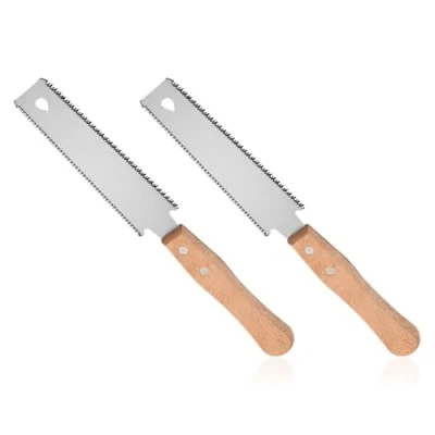 Image of 2Pcs Small Japanese Hand Saw, Pull Saw for Fine Wood Cutting, Flexible Flush Cutter, Beech Handle, Trimming &amp; Pruning Tool Garden Household