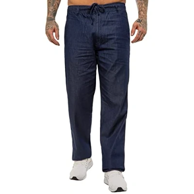 Image of BRAND KRUZE Mens Work Trousers KZ112 Elasticated Smart Plain Rugby Trouser Casual Pants All Waist Sizes DNM 44W / 27L Blue