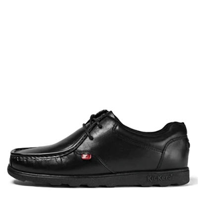 Image of Kickers Mens Fragma Lace Shoes Black Leather Size UK 9