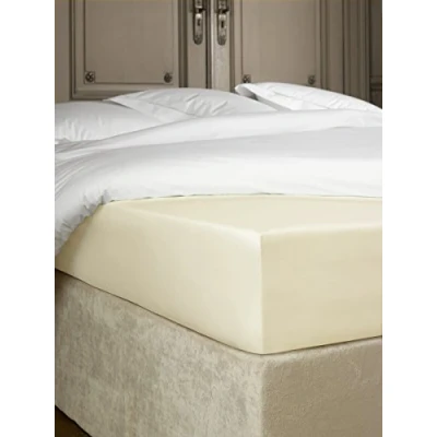 Image of De Witte Lietaer Bumblebee Luxury Percale Cotton Fitted Sheet, Cotton, ivory, 160 x 200 40 cm