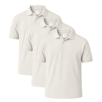 Image of Himalayan Pack of 3 Breathable Cotton Polo Shirts for Men Adult Comfortable and Lightweight Ribbed Collar Quick Dry Short Sleeve Men&#039;s Polos, White, XL
