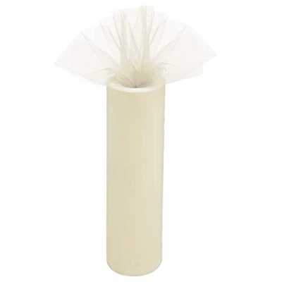 Image of Time to Sparkle 30cm x 25m Wide Ivory Tulle Roll Fabric Spool Tutu Party Birthday Wraping Crafts Bridal Bow Skirt Wedding Decor