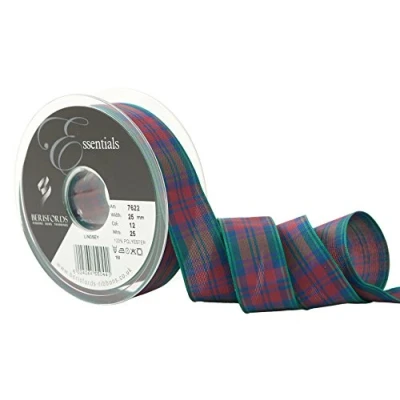 Image of Berisfords Polyester Tartan, Lindsey, 10.4 x 2.9 cm