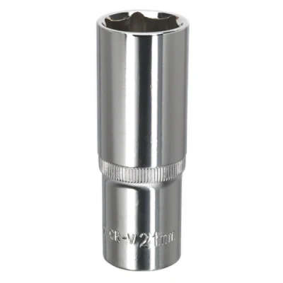 Image of Sealey Premier WallDrive® Socket 21mm Deep 1/2&quot;Sq Drive Fully Polished