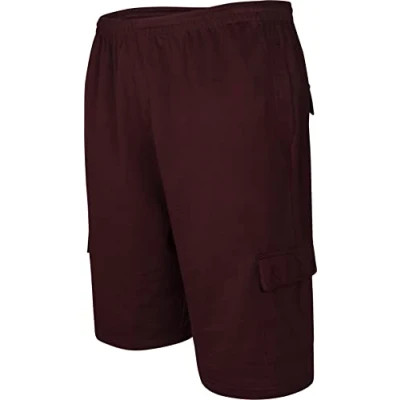 Image of KAM Mens Jersey Terry Cargo Shorts Red 6XL (KJ300003806XLU00)