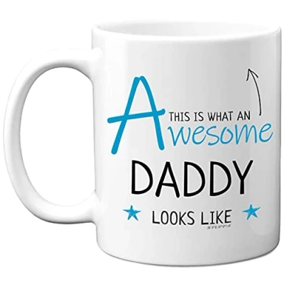 Image of Stuff4 Daddy Mug, Dad Birthday Gifts, Fathers Day Present This is What an Awesome Looks Like 11oz Ceramic Dishwasher Safe Mugs, Gifts for Dad,
