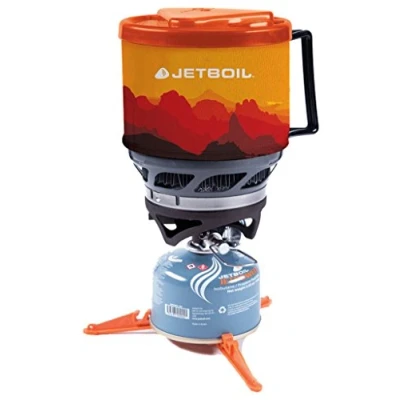 Image of Jetboil MiniMo Cooking System Gas, Portable Stove, Metal, Sunset