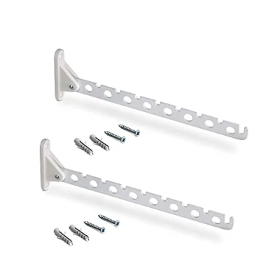 Image of Emuca Folding Coat Hanger Bars for a Jagmet Wardrobe, White Painted, Steel