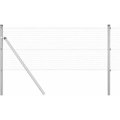 Image of vidaXL Fence Post Set of 2 Galvanised Steel 10 x 0.5 m Durable