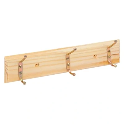 Image of Pine 3 Hook Wooden Wall Mounted Coat Rack By Ashley