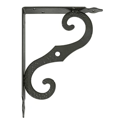 Image of Amig Shelf Bracket Stainless Steel Model 2 Metal for Shelves Colour: Black Dimensions: 100 x 90 mm Recommended Max Weight: 75 kg