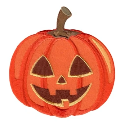 Image of PatchMommy Jack O&#039; Lantern Pumpkin Halloween Patch, Iron On/Sew On Embroidered Applique Motif for Children Kids Baby