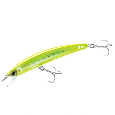 Image of Yo Zuri Crystal 3D Minnow Floating Lure, Chartreuse Silver, 4 3/8 Inch