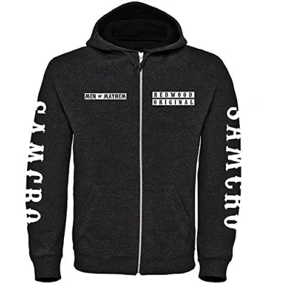 Image of SOA Anarchy Custom Charter Deluxe ZIP STYLE Hoodie (S 3XL) NOMAD JAX TELLER OPIE REDWOOD ORIGINAL (S) Black