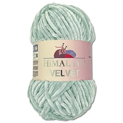 Image of Himalaya 100 g Velvet Dolphin Wool, 40 Colours to Choose From, Chenille Knitting Yarn, Fluffy Shiny Accessory, Clothing Blankets (90025, Cloud)
