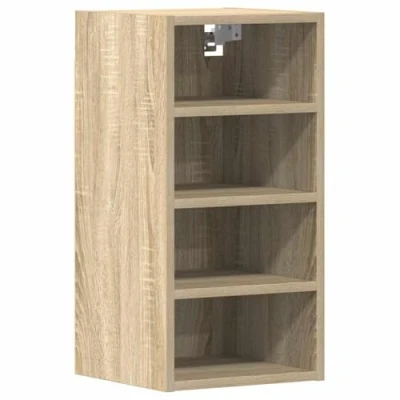 Image of vidaXL Hanging Cabinet Sonoma Oak Wall Cupboard 30x29.5x60 cm Engineered Wood Storage Furniture for Kitchen &amp; Pantry