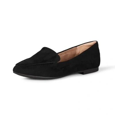 Image of Amazon Essentials Women&#039;s Loafer Flat, Black Microsuede, 9 UK Wide
