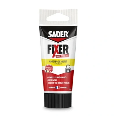 Image of SADER Fix without drilling acrylic glue putty, quick hold, strong fills irregularities up to 5 mm, can be painted, beige, 70 g tube