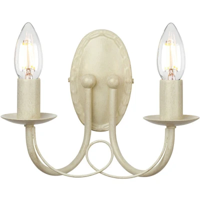 Image of Minster 2 Light Indoor Candle Wall Gold, Ivory, E14