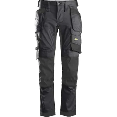 Image of Snickers AllroundWork Stretch Trousers Holster Pockets Steel Grey/Black 96