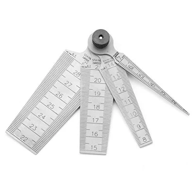 Image of Stainless Steel Welding Taper Feeler Gauge Rulers 1 7mm 8 14mm 15 21mm 22 29mm 0.1mm Resolution Gauges Set for Measuring Hole Slot Size Inspection Tool