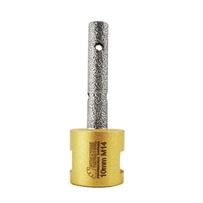 Image of SHDIATOOL Diamond Finger bit Milling M14 Thread Vacuum Brazed Enlarging and Shaping Round Bevel Existing Holes in Porcelain Hard Ceramic Marble Granite Diameter 10mm