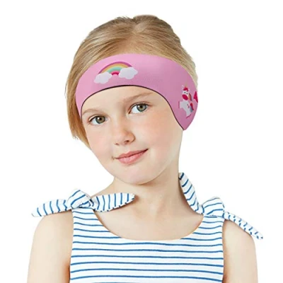 Image of MoKo Swimming Headband for Kids, Ear Band Kids Cute Unicorn Swinmmers Waterproof Protection Bathing 4 17 M Size Pink