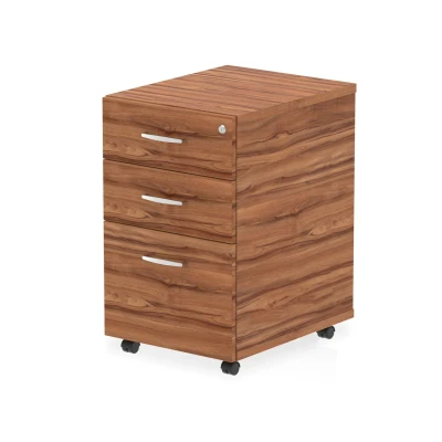 Image of Impulse 3 Drawer Under Desk Pedestal Walnut