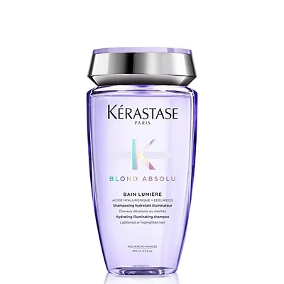 Image of Kérastase Blond Absolu, Hydrating Illuminating Shampoo, For Lightened, Highlighted and Grey Hair, With Hyaluronic Acid &amp; Edelweiss Flower, Bain Lumiere, 250ml