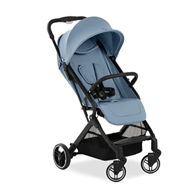 Image of hauck Travel N Care Plus, Dusty Blue Lightweight Pushchair with Raincover, Head Cushion Suspension, Compact &amp; Foldable, UPF 50+, Fully Reclining from Birth up to 22 kg