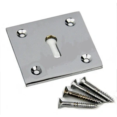 Image of Frelan Jedo Square Keyhole Cover Escutcheon 50mm x + Screws (Satin Chrome)